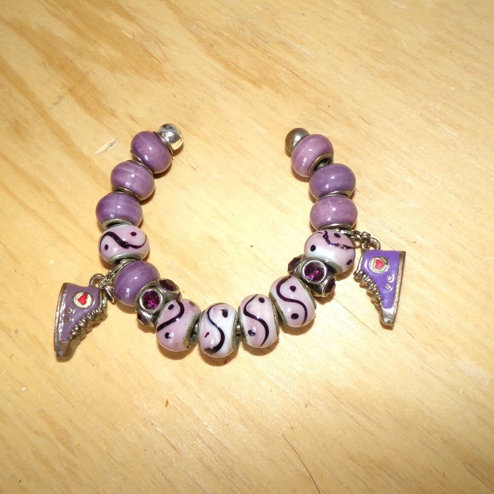 Purple Shoes Cuff Bracelet - Vintage